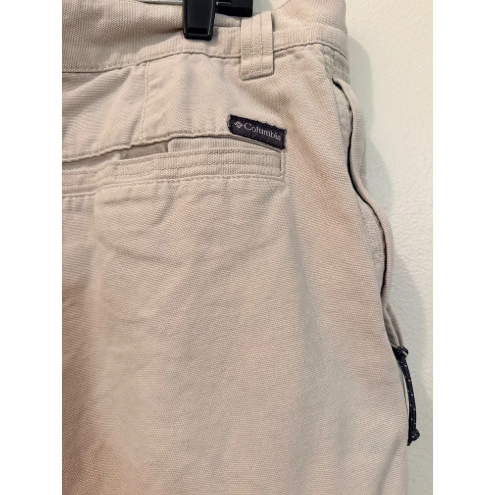 Columbia Mens Canvas Utility Pants 38x32 Tan Cargo Pockets Gorpcore